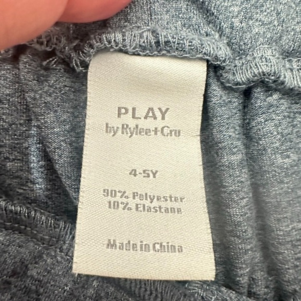Play‎ by Rylee + Cru Girls Blue Athletic Shorts 4-5 Years Comfy Lounge Wear Kids - Picture 2 of 3